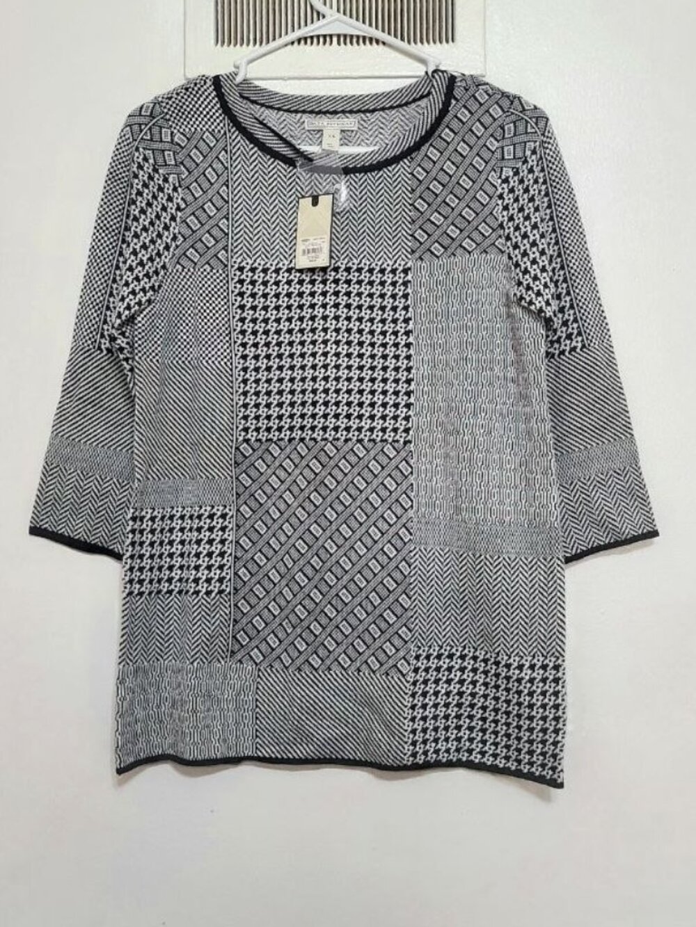 Black & White Patchwork Pattern Top